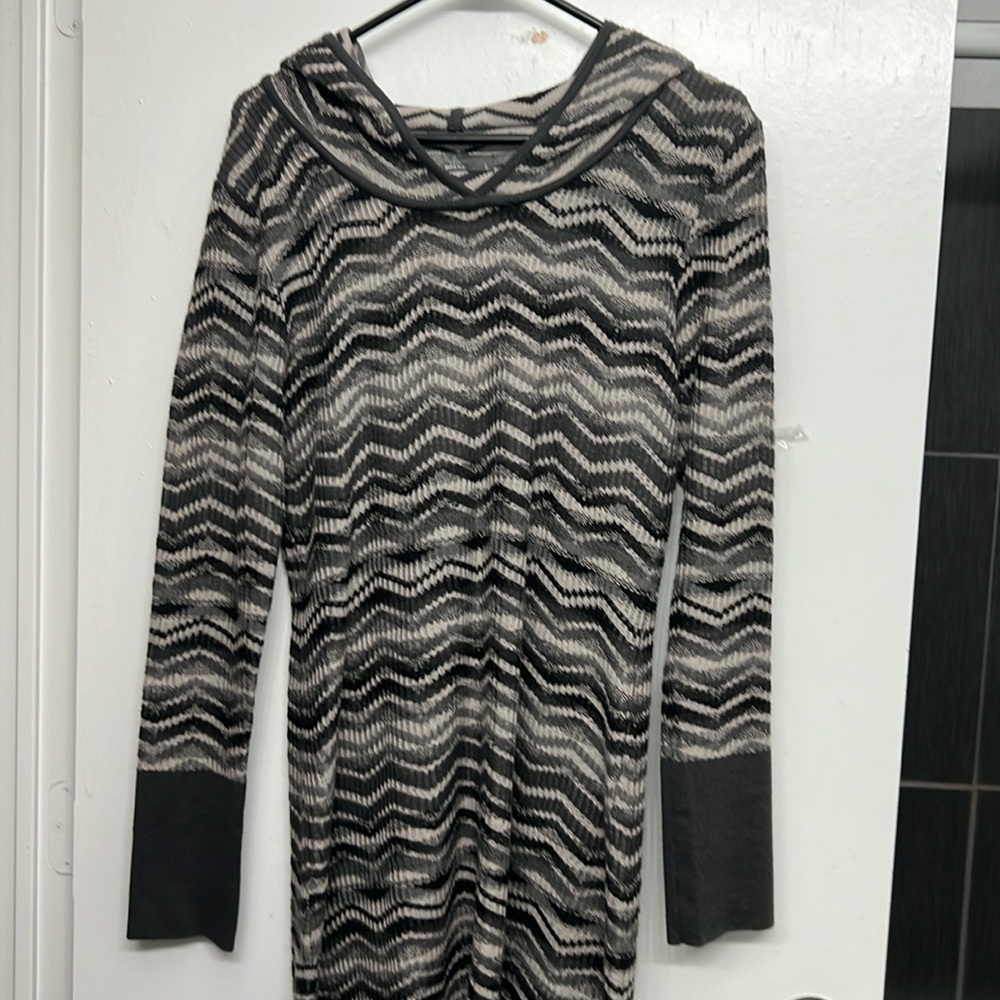 Prana grey striped hooded dress